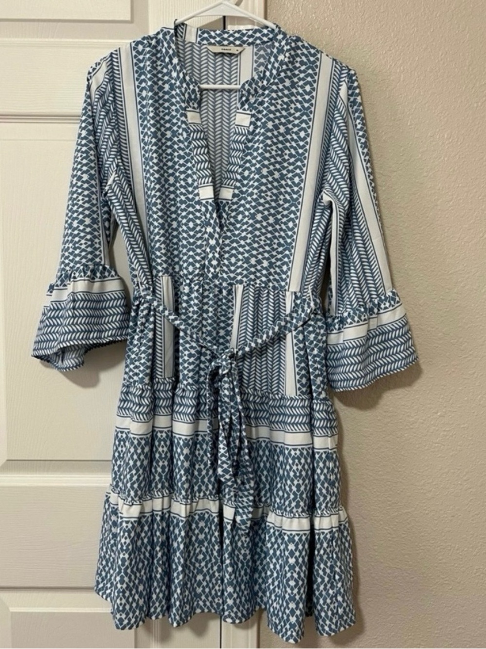 Pigalle Onlathena Belted Coastal Boho European Mini Dress Medium